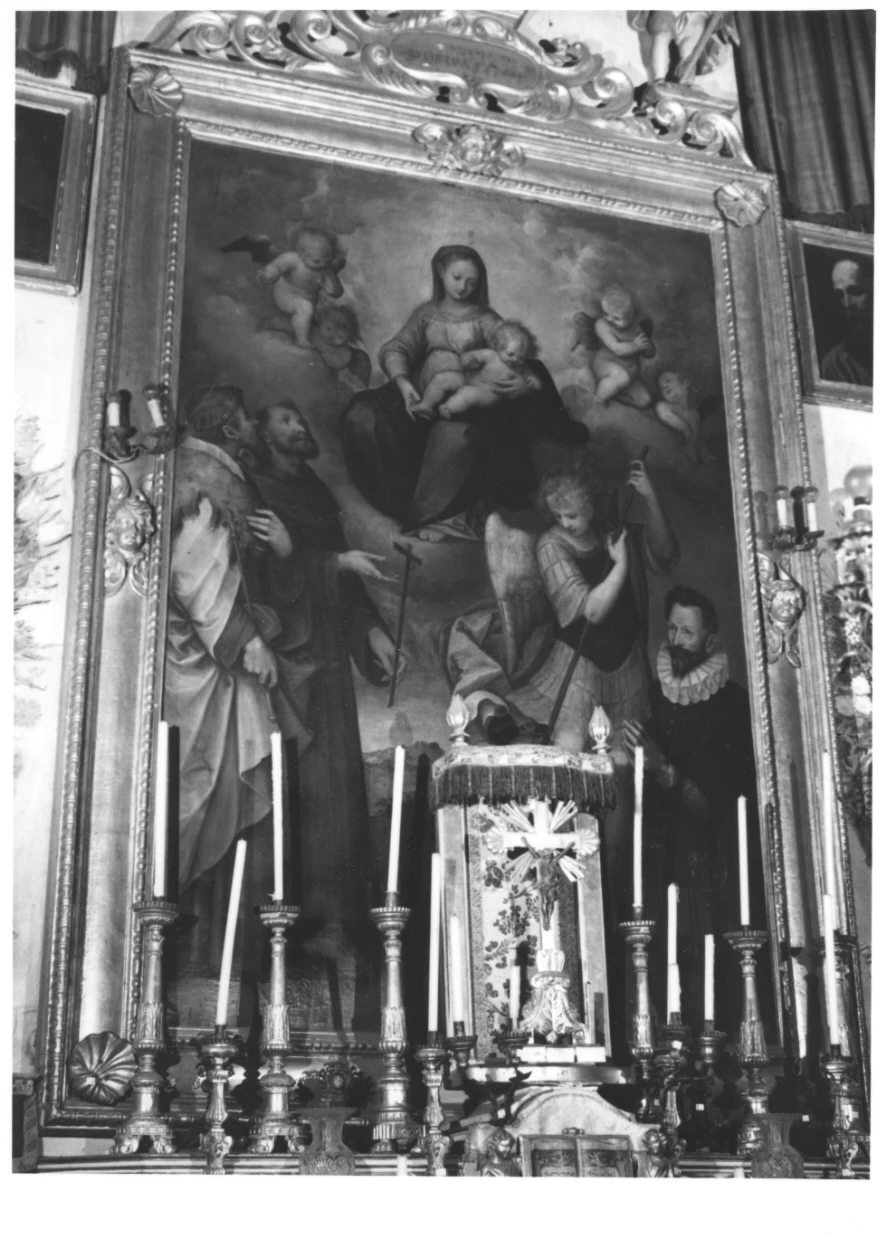 Madonna con Bambino tra i santi Ludovico, Francesco, Michele e un donatore. Madonna con Bambino e Santi - Caravino, Torino